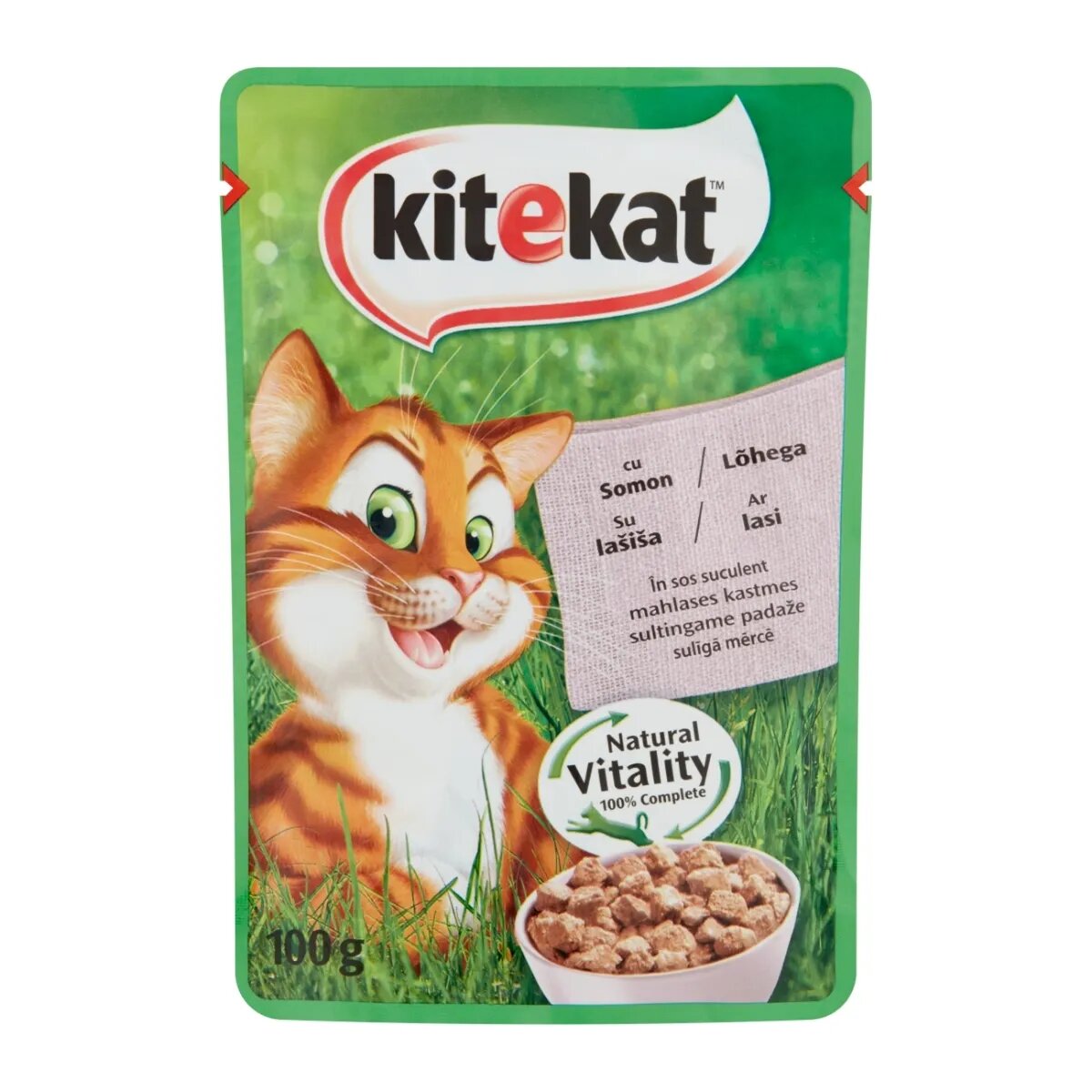 Kitekat Natural Vitality Somon plic hrană umedă pisici (în sos) 100g