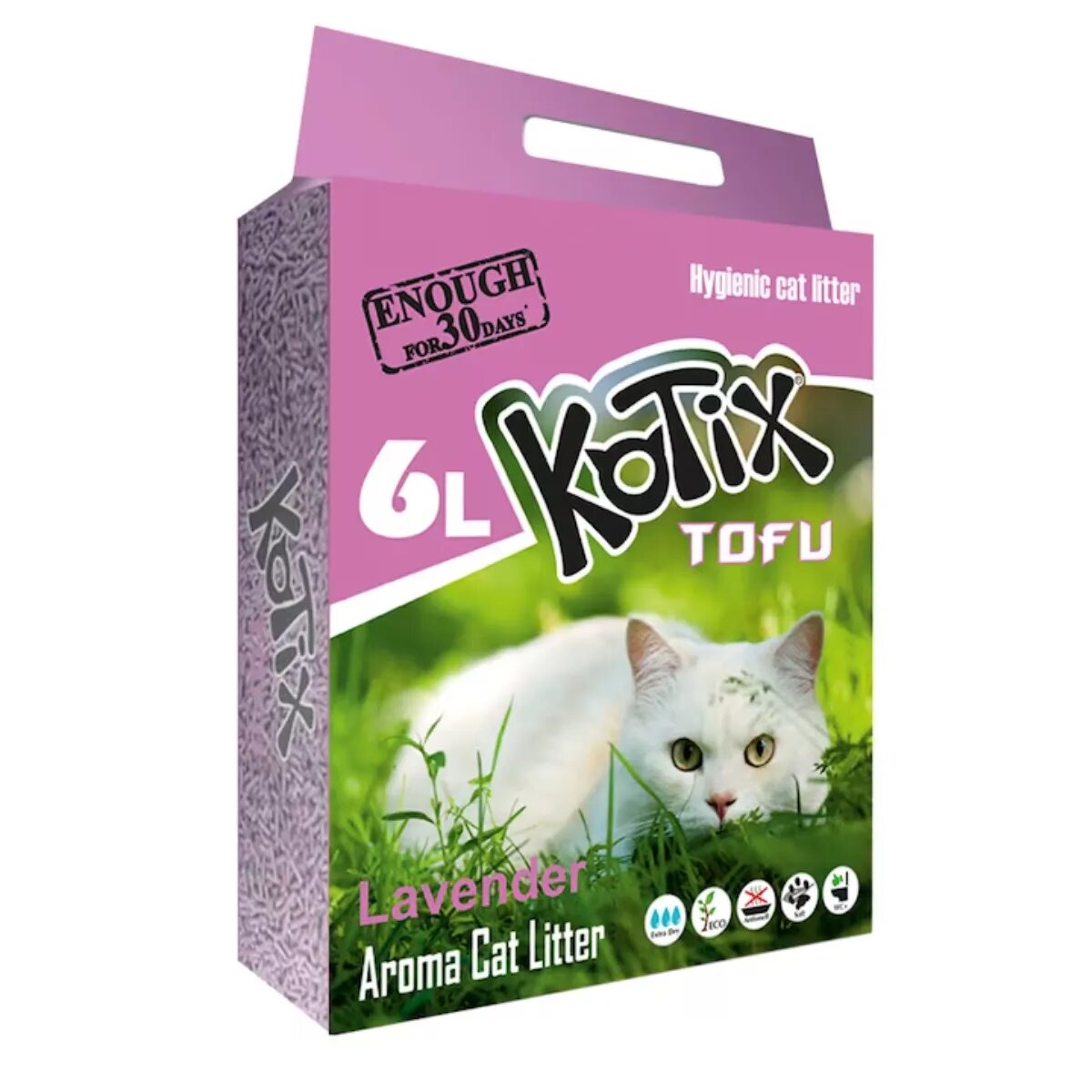 Kotix Lavanda așternut igienic pisici peleți tofu aglomerant neutralizare mirosuri biodegradabil 6l