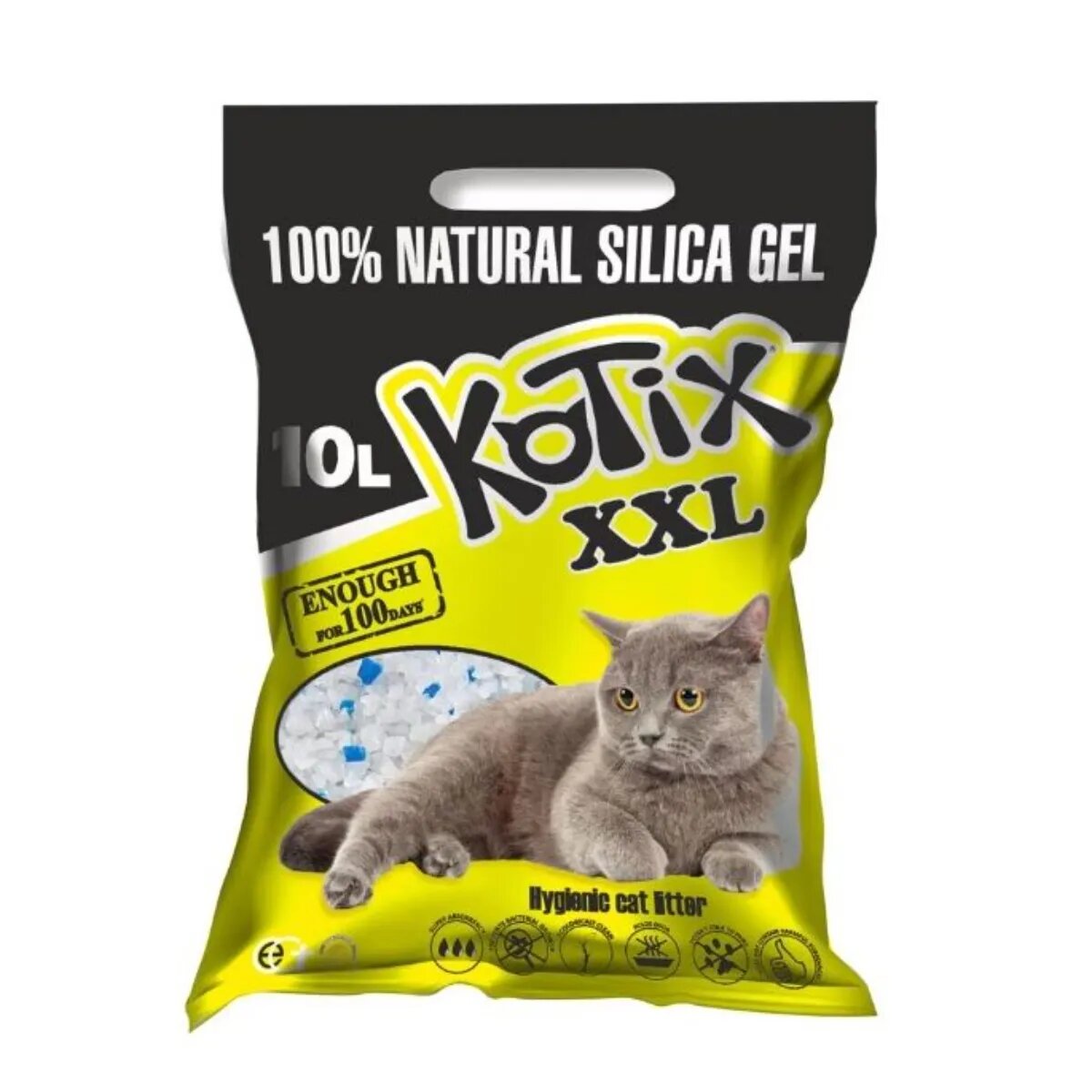 Kotix Normal așternut igienic pisici granule silicat neaglomerant fără praf 10l
