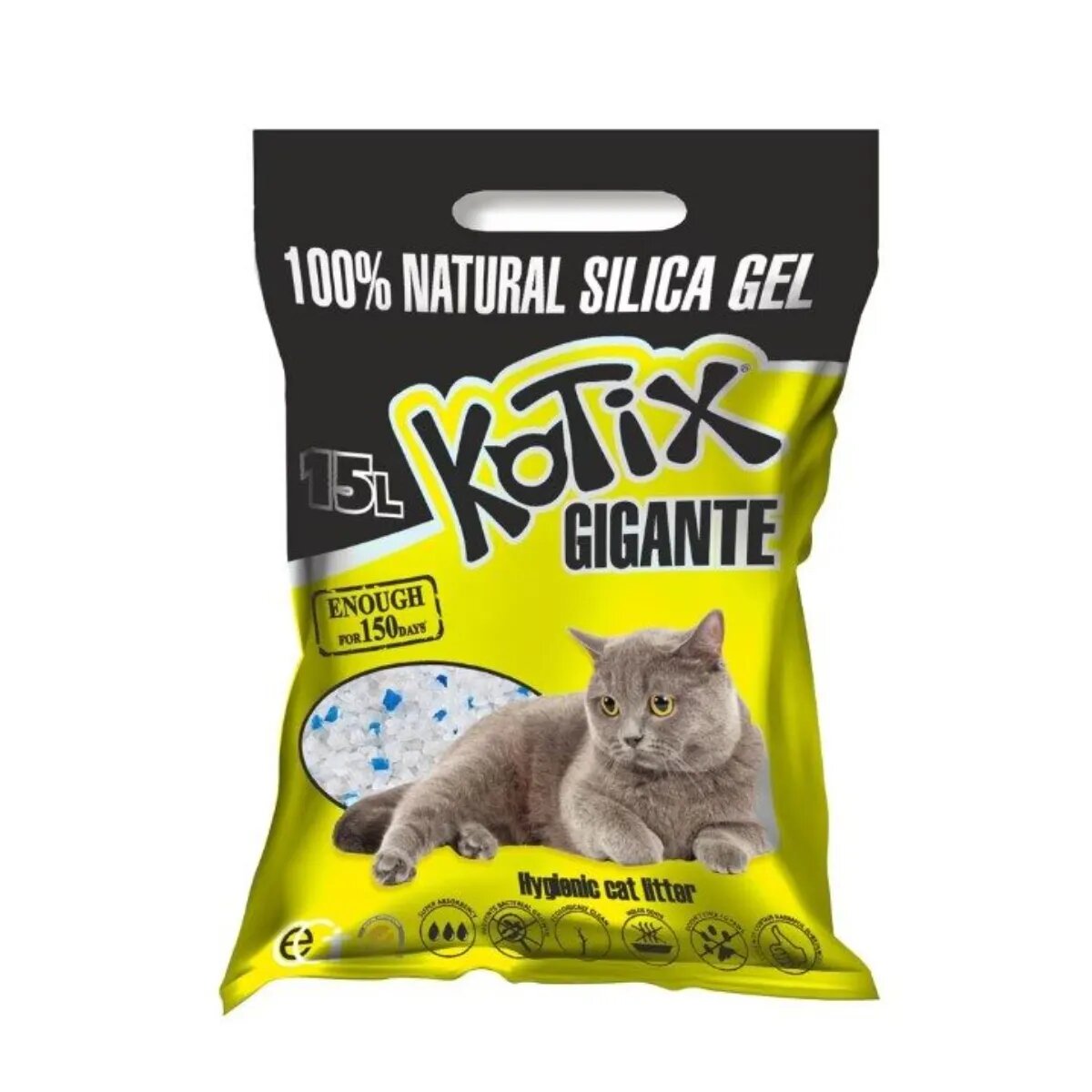 Kotix Normal așternut igienic pisici granule silicat neaglomerant fără praf 15l