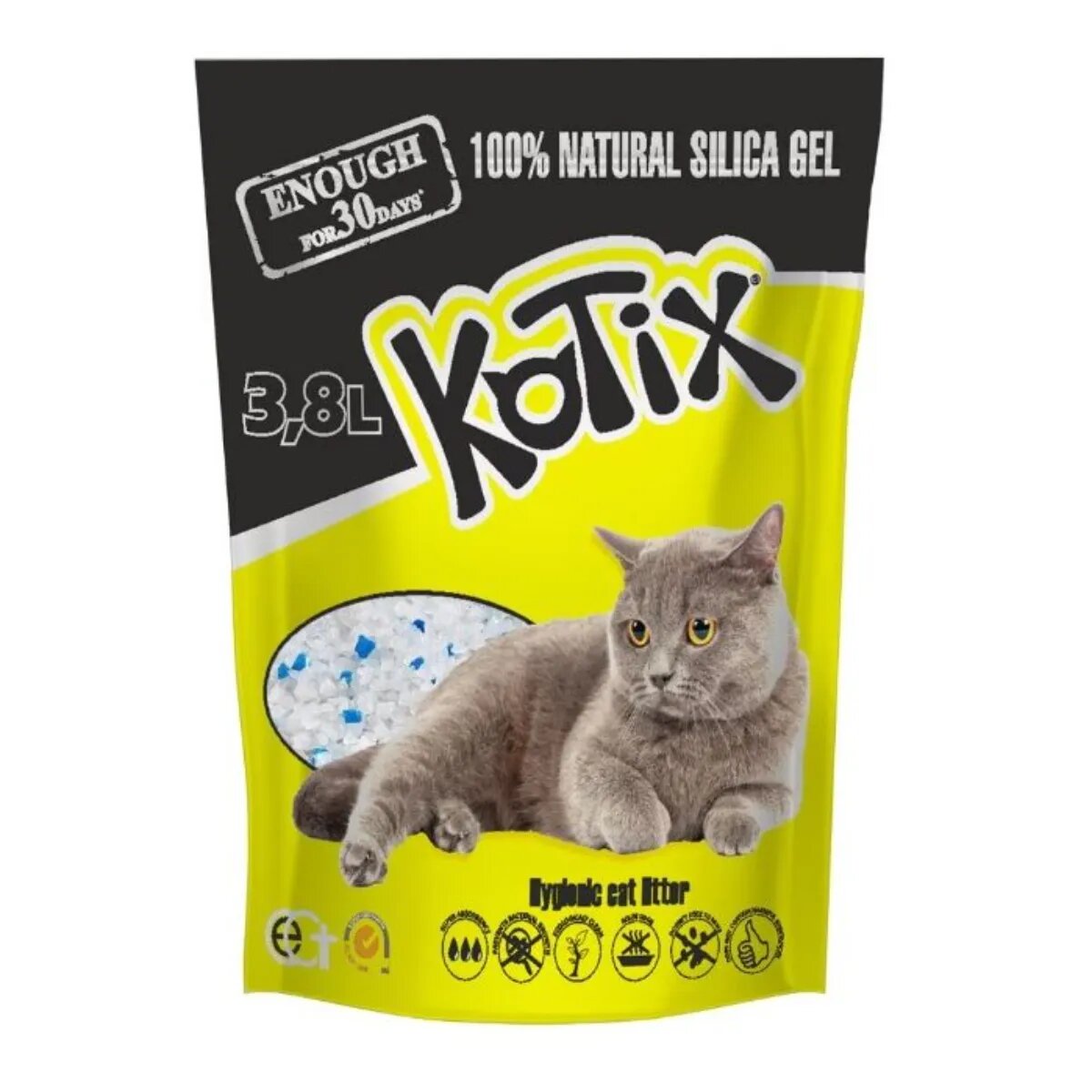 Kotix Normal așternut igienic pisici granule silicat neaglomerant fără praf 3.8l