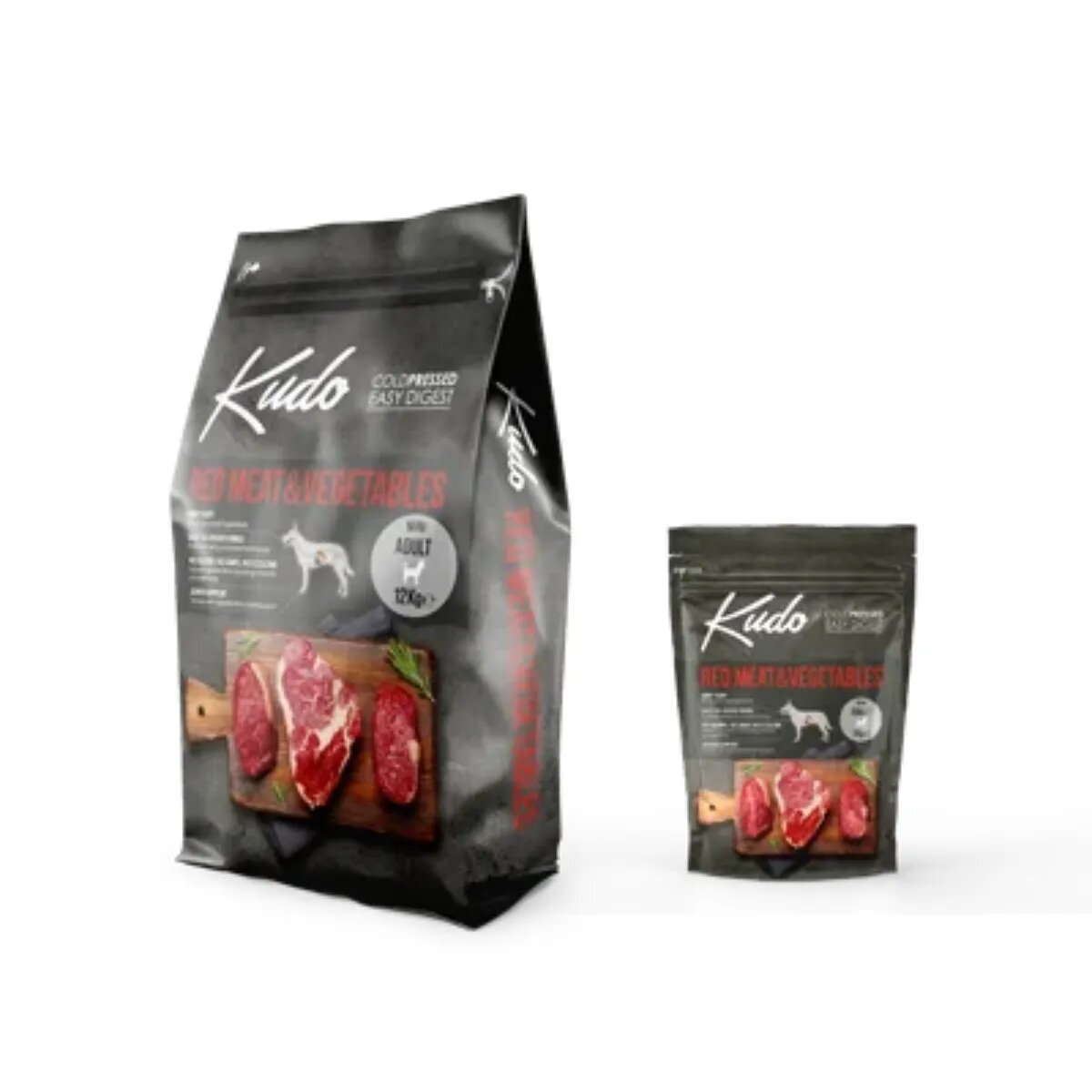Kudo Mini Adult Small Breed XS-S Vită și Miel hrană uscată conținut redus cereale câini presată la rece 3kg