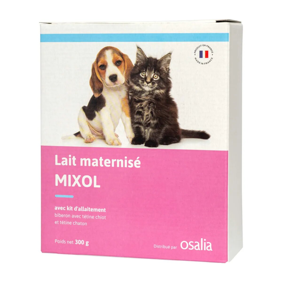 LAB MOUREAU MIXOL lapte maternal cu Kit biberon și tetină cutie înlocuitor lapte matern câini și pisici 300g