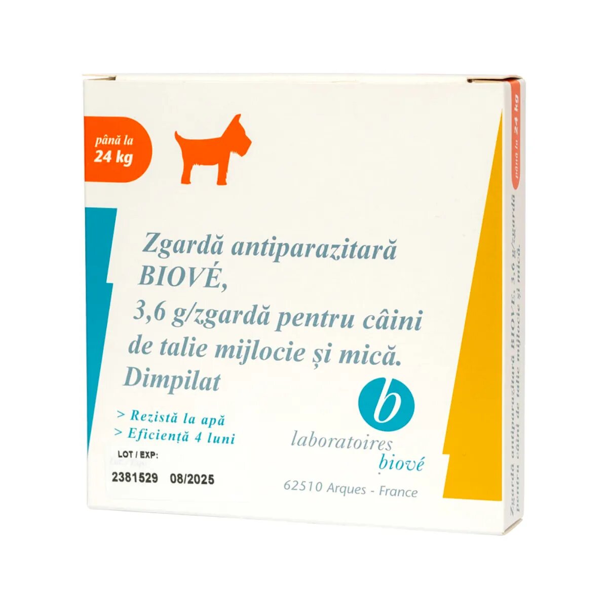 LABORATOIRES BIOVE deparazitare externă câini zgardă deparazitare externă câini S-M zgardă 45 cm 1buc