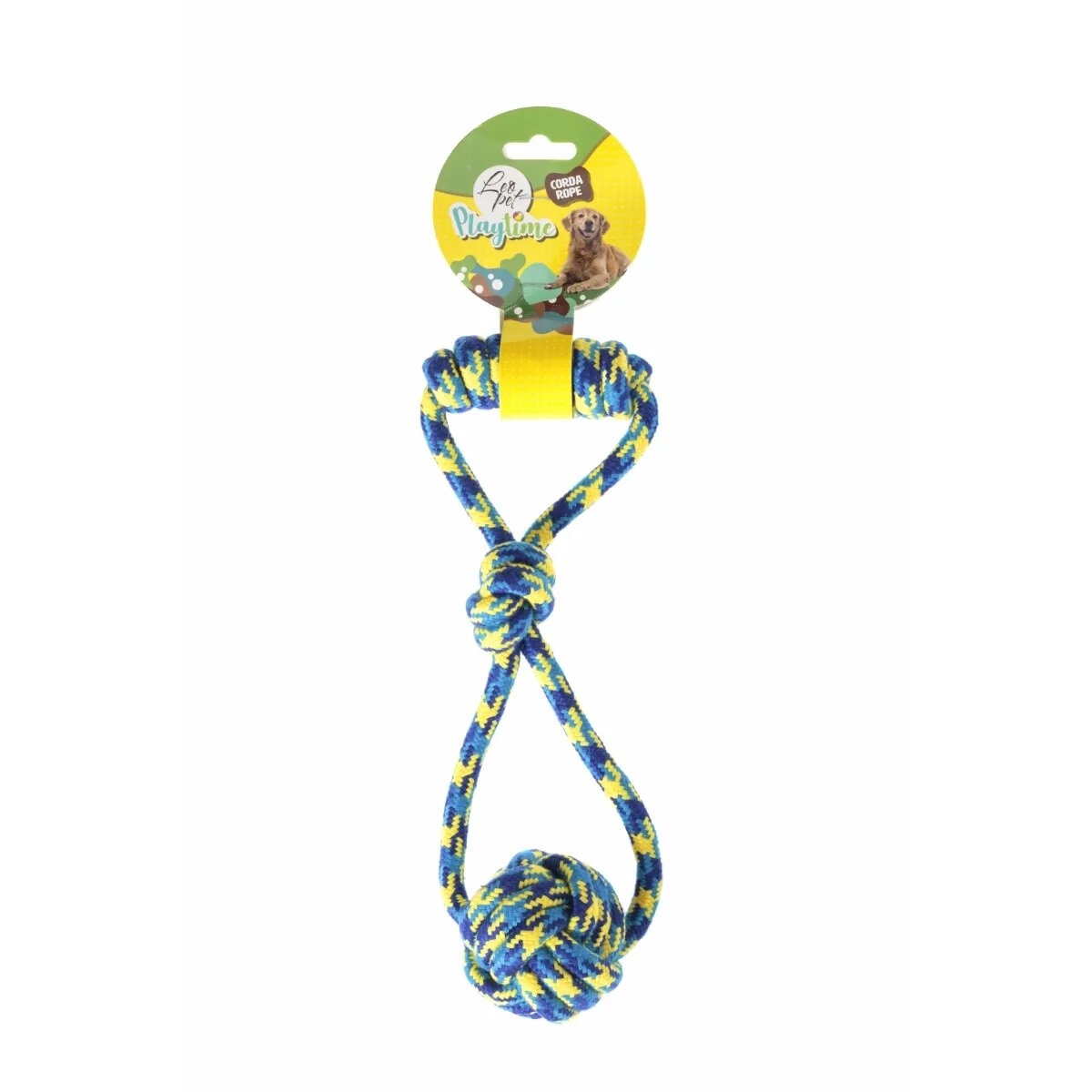 Leopet jucărie sfoară câini S-L textil activități fizice albastru și galben 21 cm