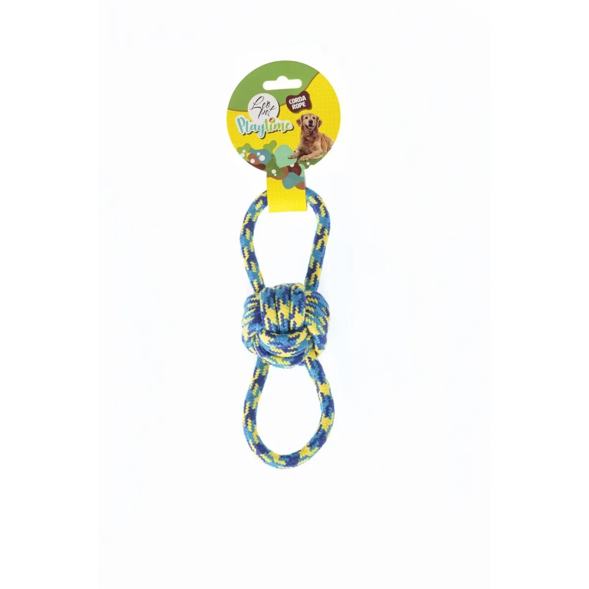 Leopet jucărie sfoară câini S-L textil activități fizice albastru și galben 29 cm