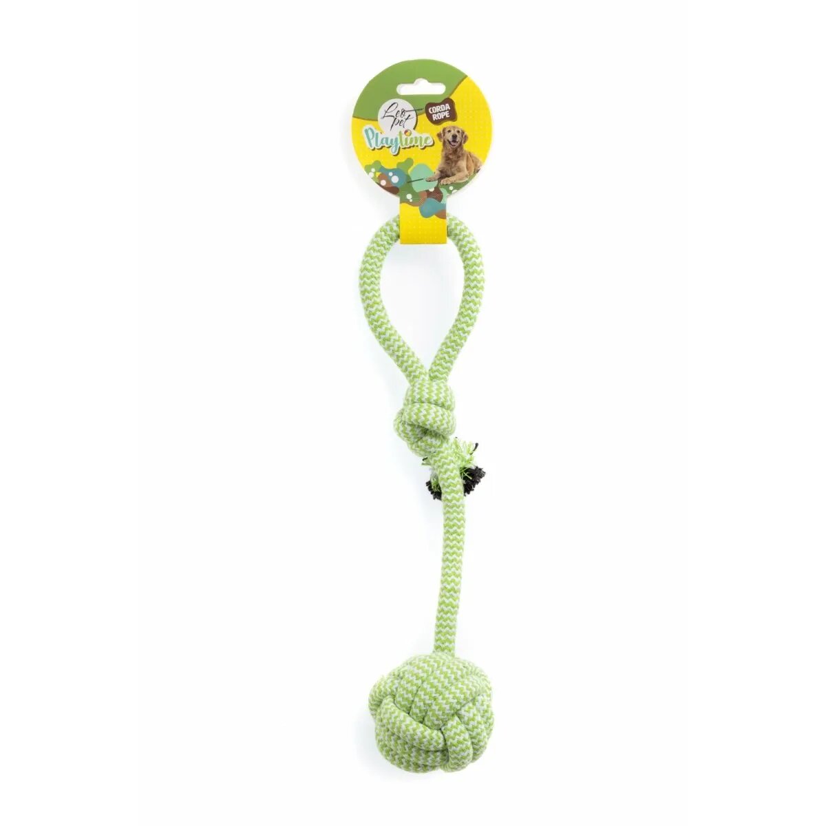 Leopet jucărie sfoară câini S-L textil activități fizice verde și alb 35.5 cm