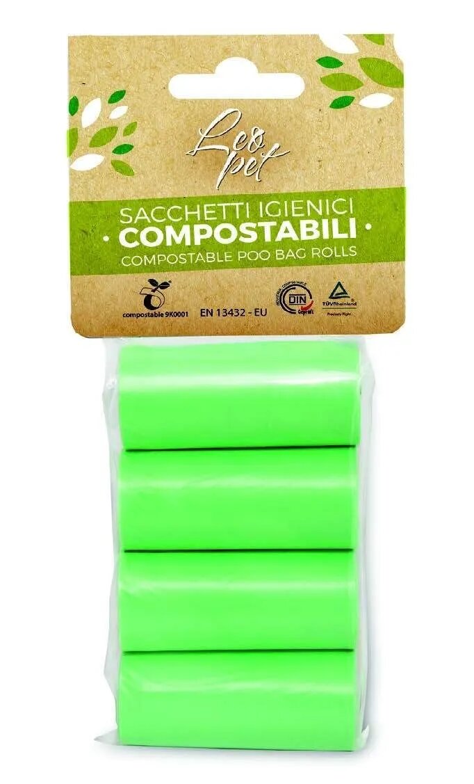 Leopet Set 4 Role Saci Biodegradabili Leo Pet