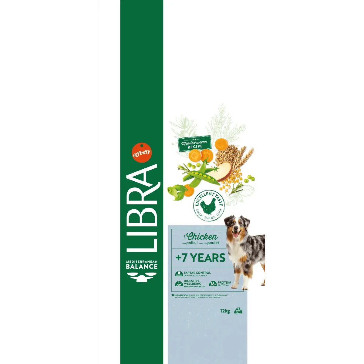 Libra Mediterranean Balance Plus 7 Ani XS-XL Pui hrană uscată câini senior 12kg