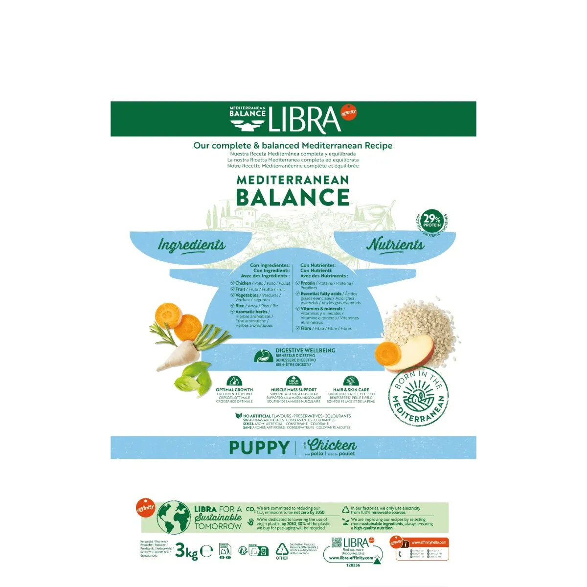 Libra Mediterranean Balance Puppy XS-XL Pui hrană uscată câini junior 12kg