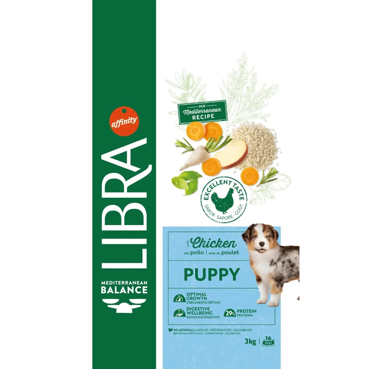 Libra Mediterranean Balance Puppy XS-XL Pui hrană uscată câini junior 12kg