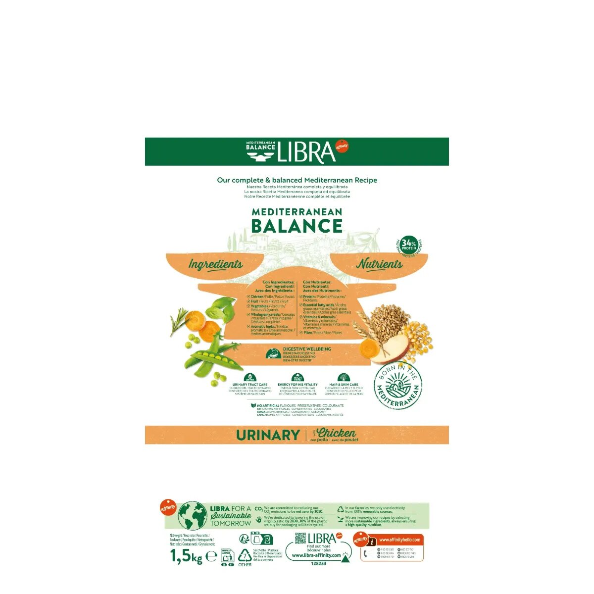 Libra Mediterranean Balance Urinary Pui hrană uscată pisici sistem urinar 8kg
