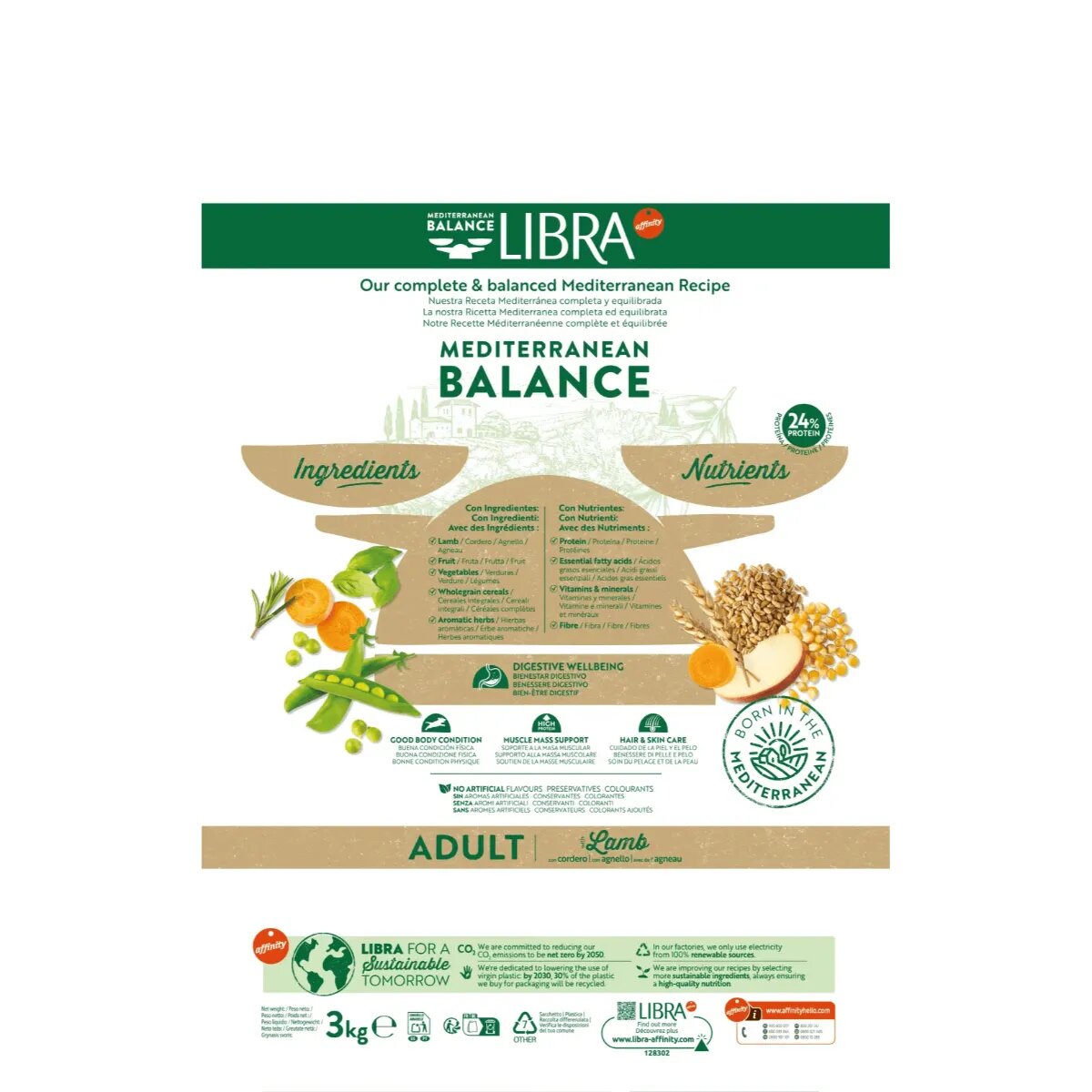 Libra Mediterranean Balance XS-XL Miel hrană uscată câini 14kg