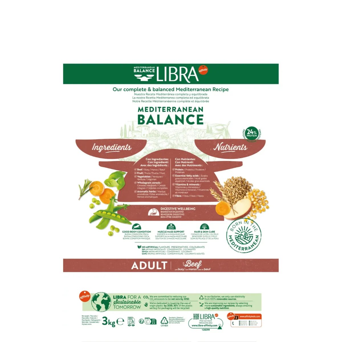 Libra Mediterranean Balance XS-XL Vită hrană uscată câini 14kg