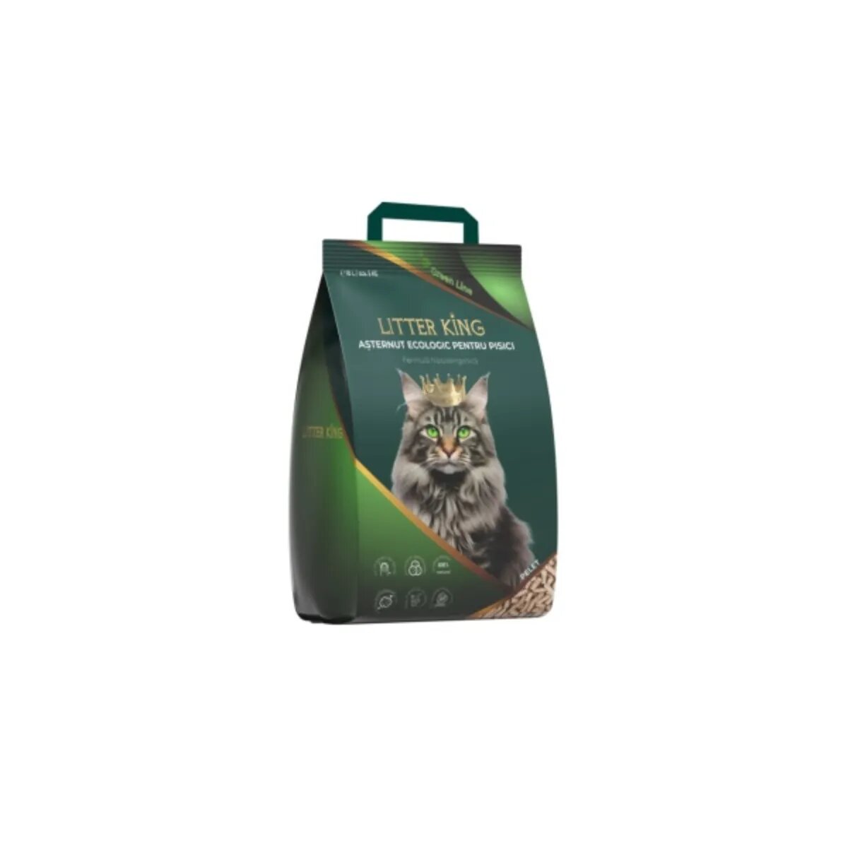 LITTER KING așternut igienic pisici peleți molid aglomerant ecologic biodegradabil 5kg