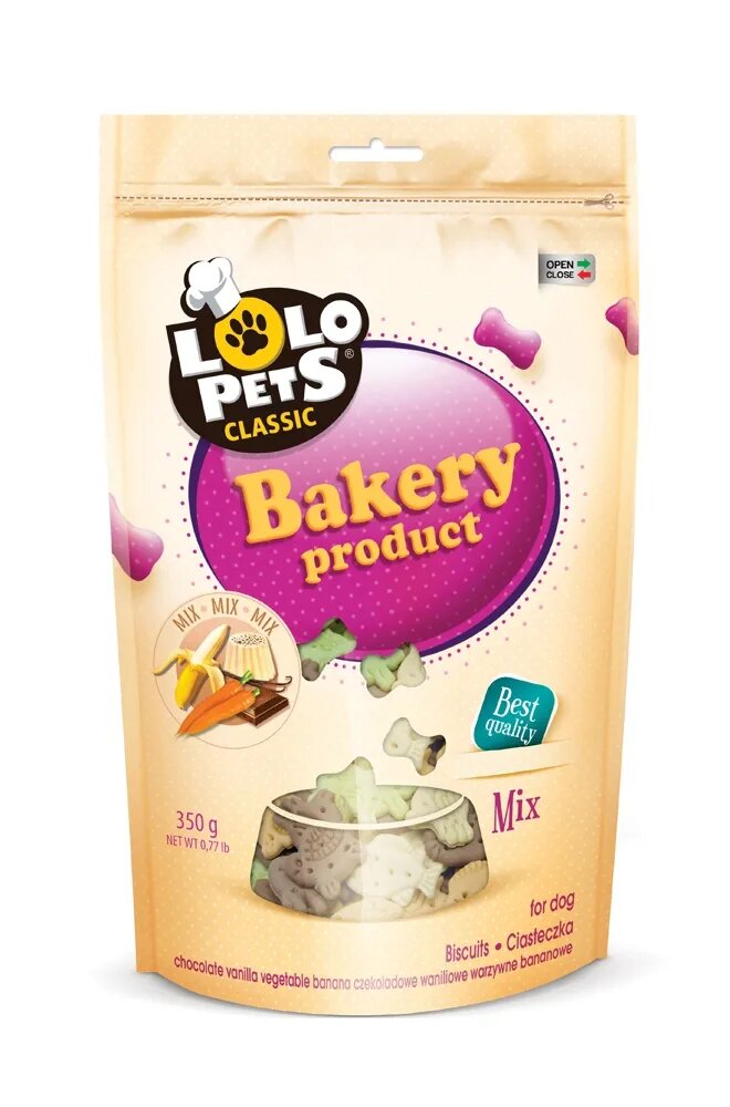 Lolo Pets Caine Biscuiti Animals cu diferite arome 350 g