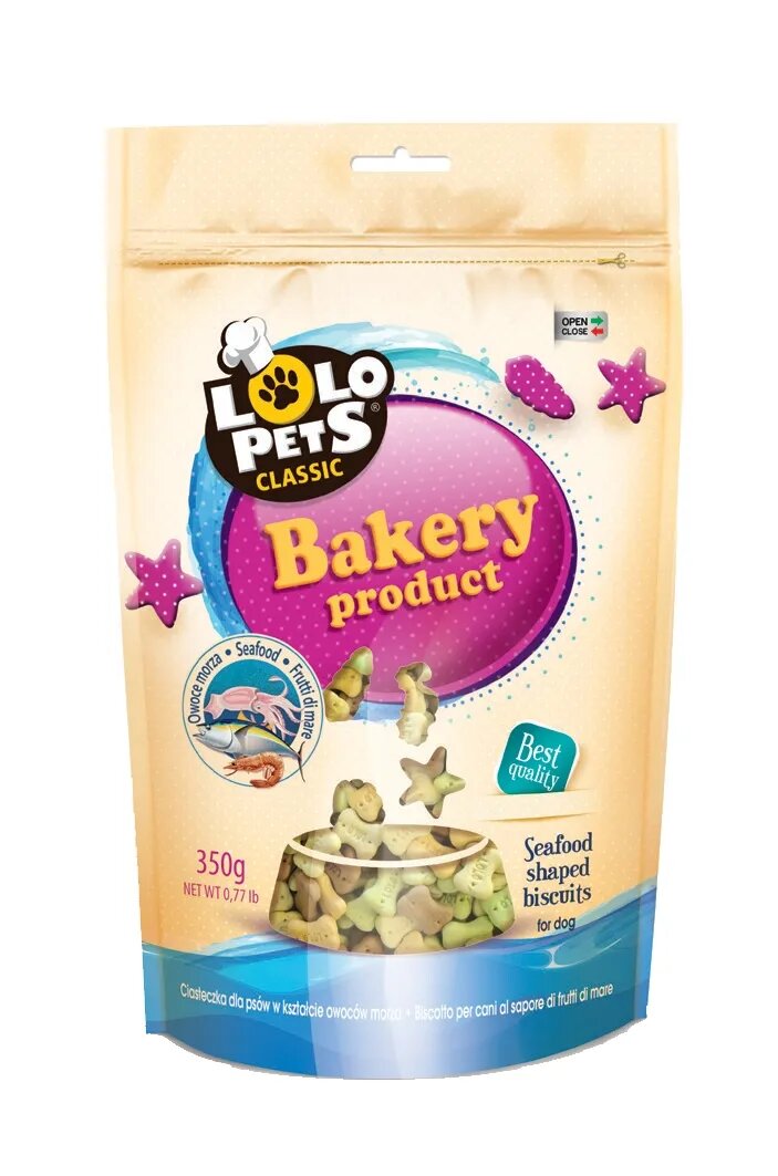 Lolo Pets Caine Biscuiti cu Fructe de Mare 350 g