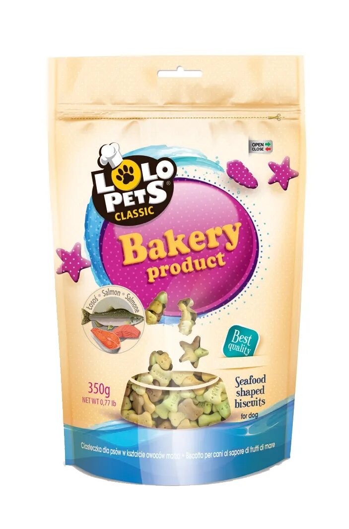 Lolo Pets Caine Biscuiti cu Somon 350 g