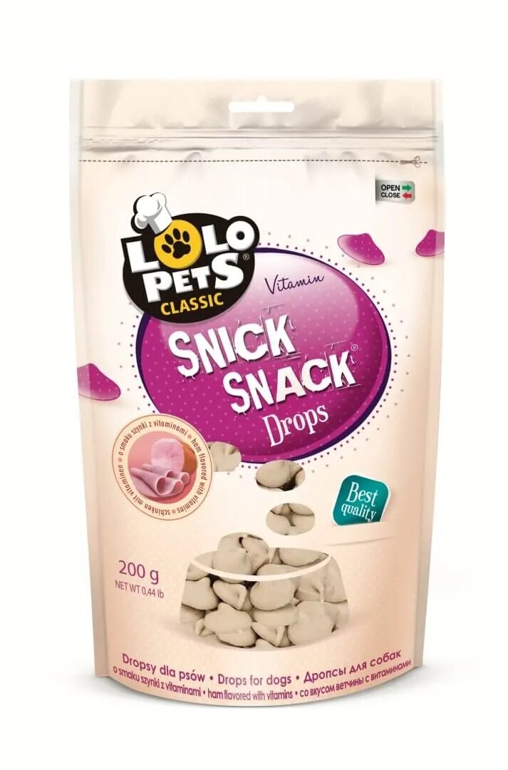 Lolo Pets Caine Dropsuri cu Aroma de Sunca si Vitamine 200 g