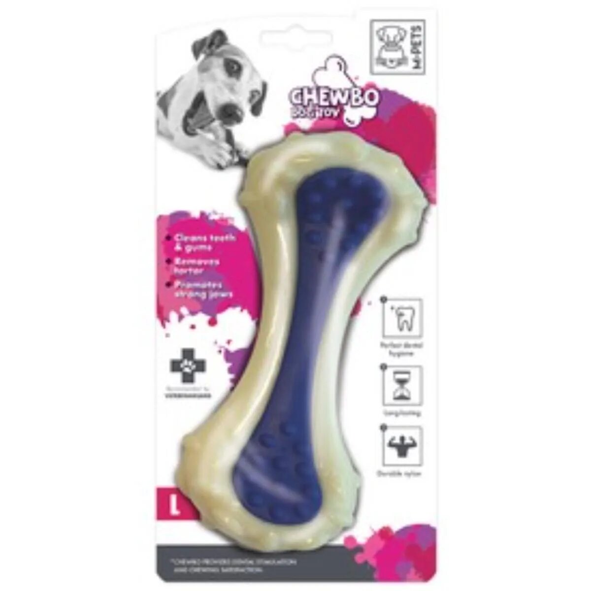 M-PETS Chewbo Choppy jucărie de ros câini S-M dentiție cauciuc albastru 24.7cm