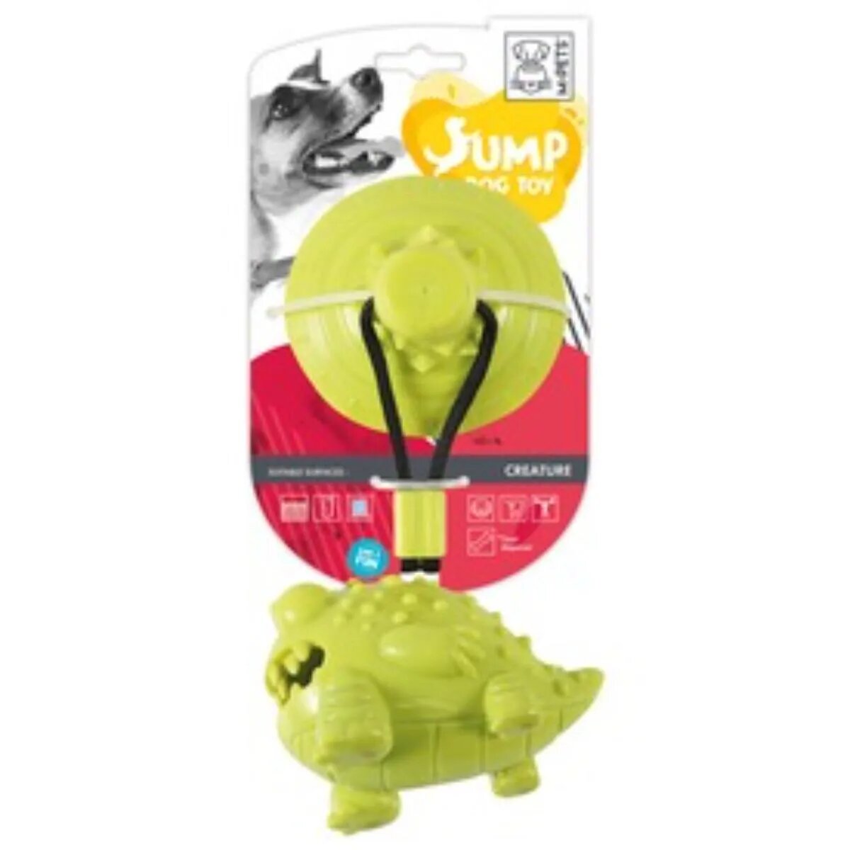 M-PETS Creature jucărie interactivă câini XS-M jucării agățate eliberare recompense poliester verde 13x12cm