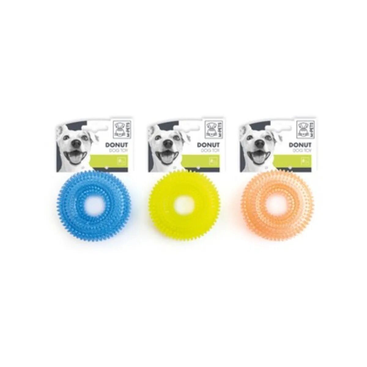M-PETS Donut jucărie de ros câini XS-M dentiție cauciuc diverse culori ⌀6.7cm