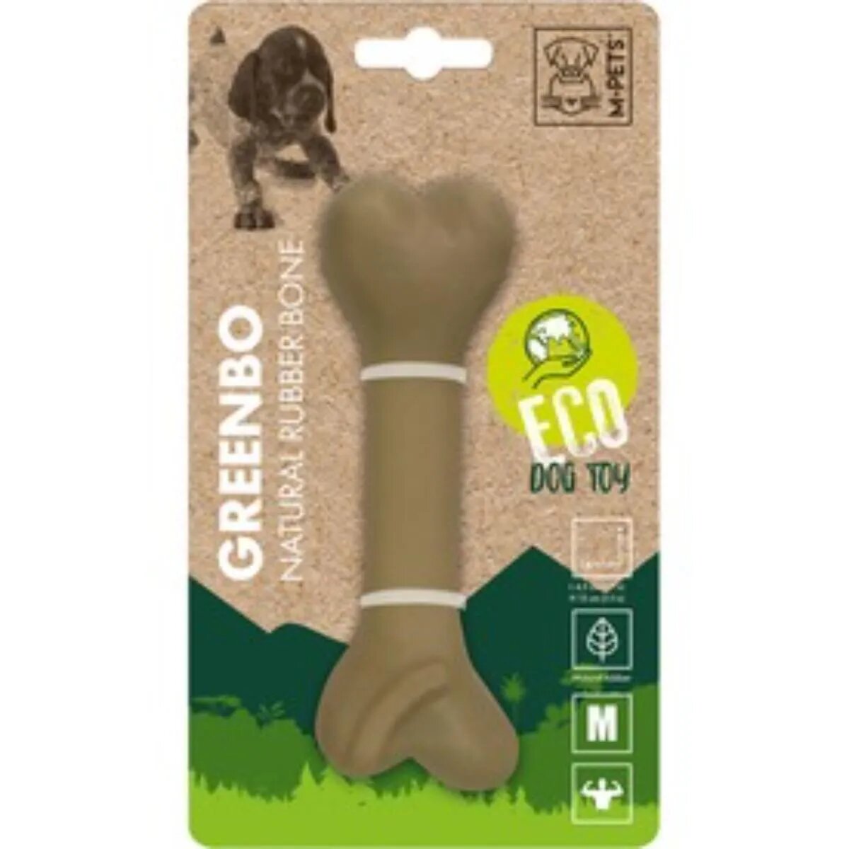M-PETS Greenbo jucărie de ros câini dentiție cauciuc Greenbo jucărie de ros câini S dentiție cauciuc maro 11.5cm