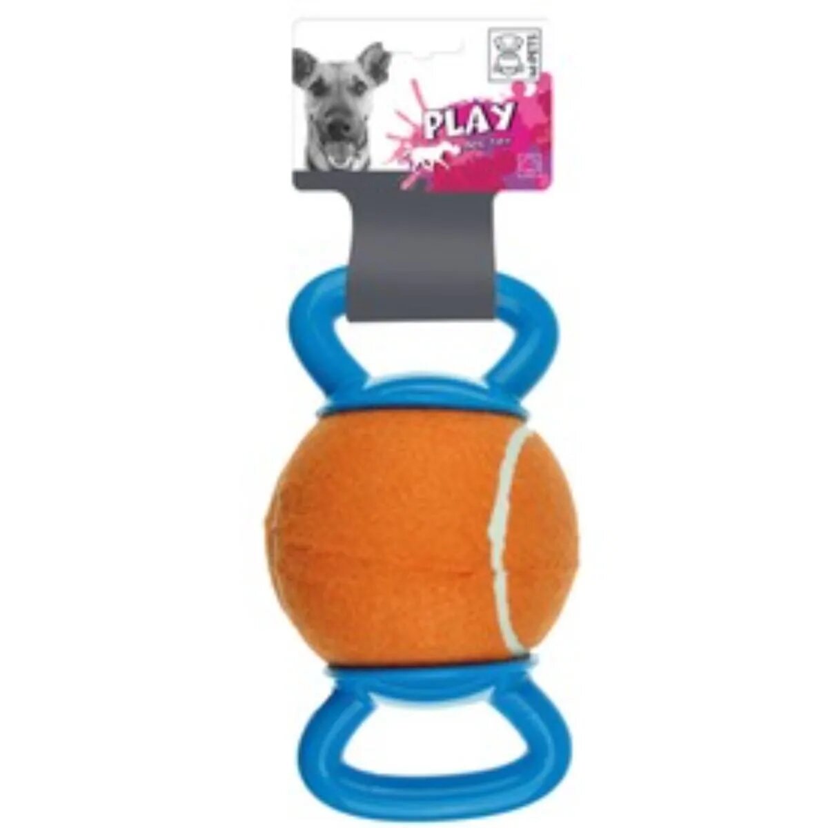 M-PETS Handy Ball jucărie minge câini activități fizice cauciuc Handy Ball jucărie minge câini S-L activități fizice cauciuc albastru și portocaliu ⌀12.7cm