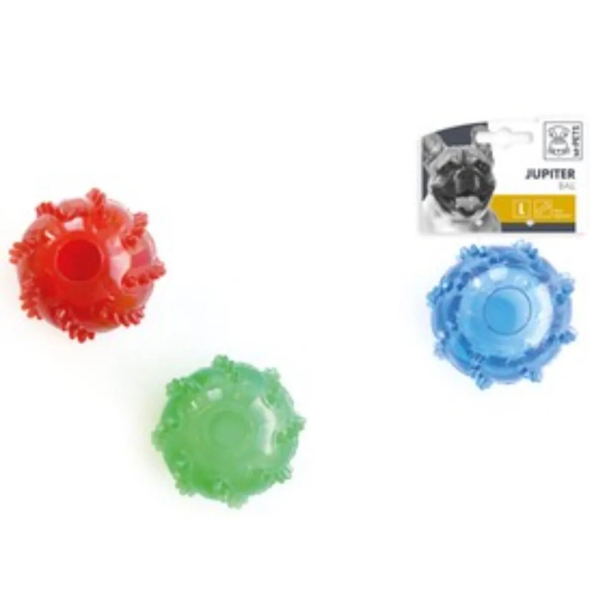 M-PETS Jupiter jucărie minge câini eliberare recompense dentiție cauciuc Jupiter jucărie minge câini M-L eliberare recompense dentiție cauciuc diverse culori ⌀8cm