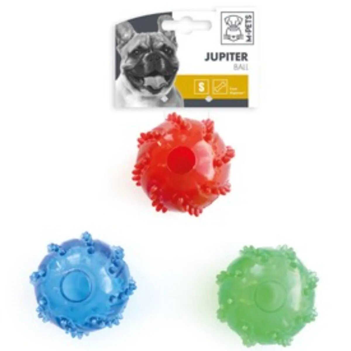 M-PETS Jupiter jucărie minge câini eliberare recompense dentiție cauciuc Jupiter jucărie minge câini S eliberare recompense dentiție cauciuc diverse culori ⌀6.5cm