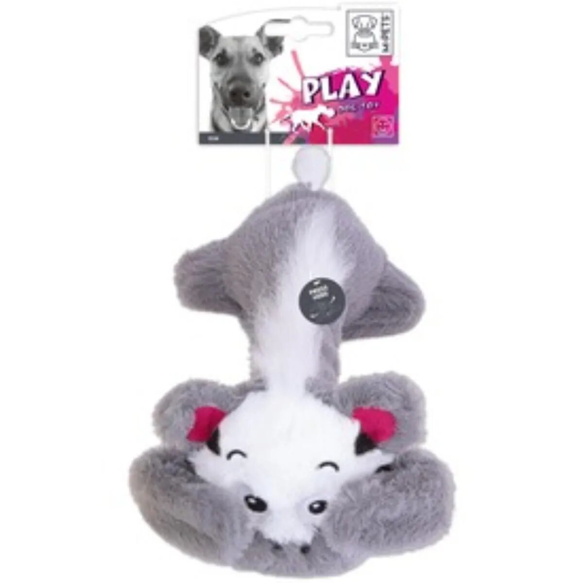M-PETS Kim jucărie de pluș câini M-XL activități fizice pluș alb și gri 36cm