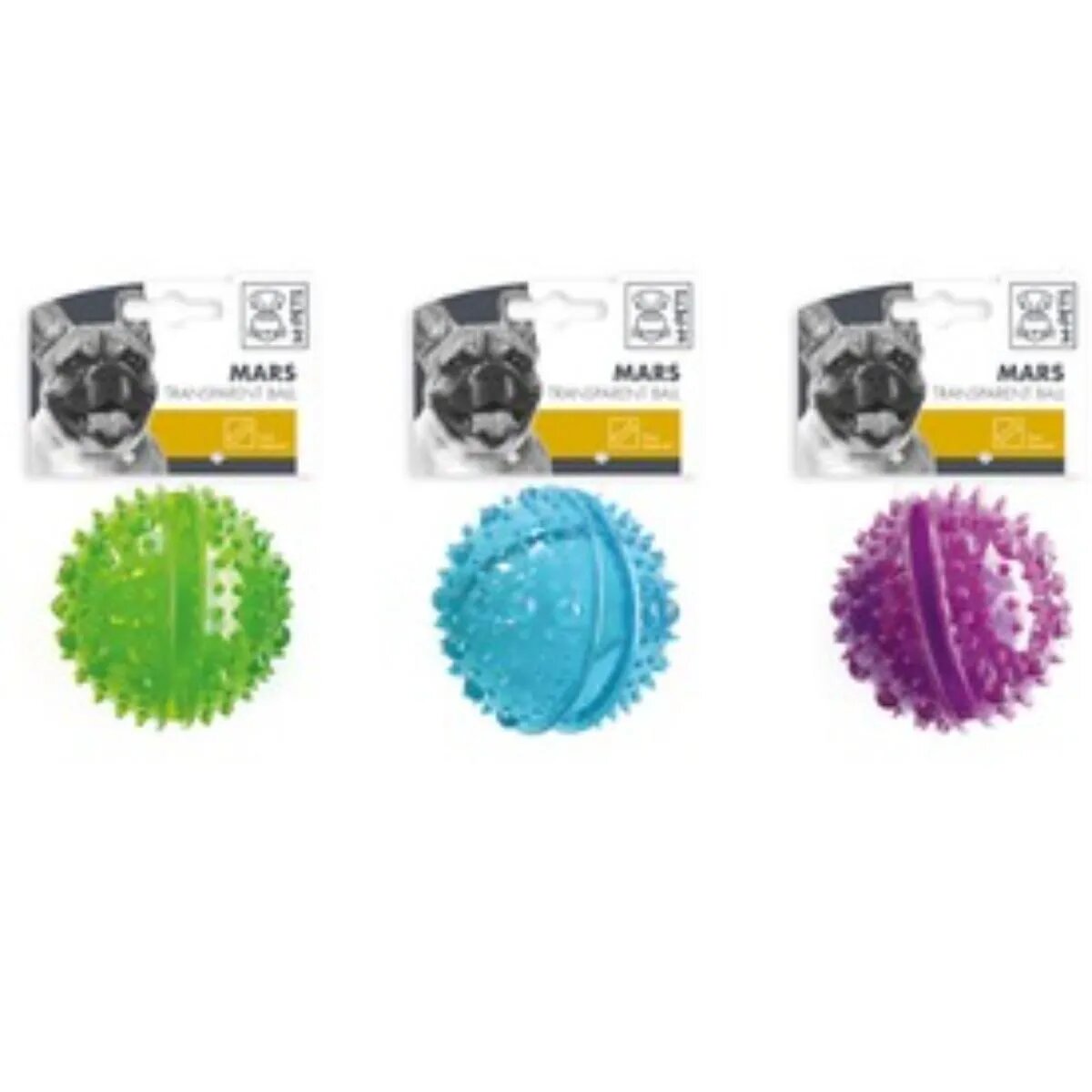 M-PETS Mars jucărie minge câini S-M eliberare recompense dentiție cauciuc diverse culori ⌀6cm