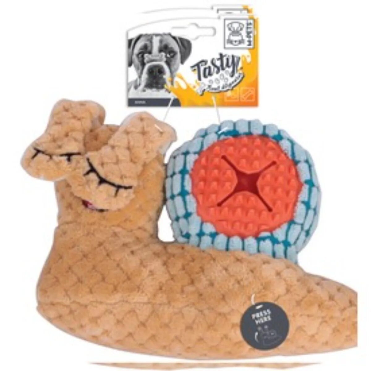 M-PETS Snail Anna jucărie de pluș câini S-L eliberare recompense cu sunet pluș maro 23.5cm