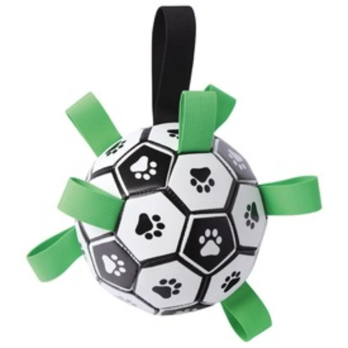 M-PETS Soccer jucărie minge câini M-XL activități fizice plutitoare cauciuc alb și negru ⌀15cm