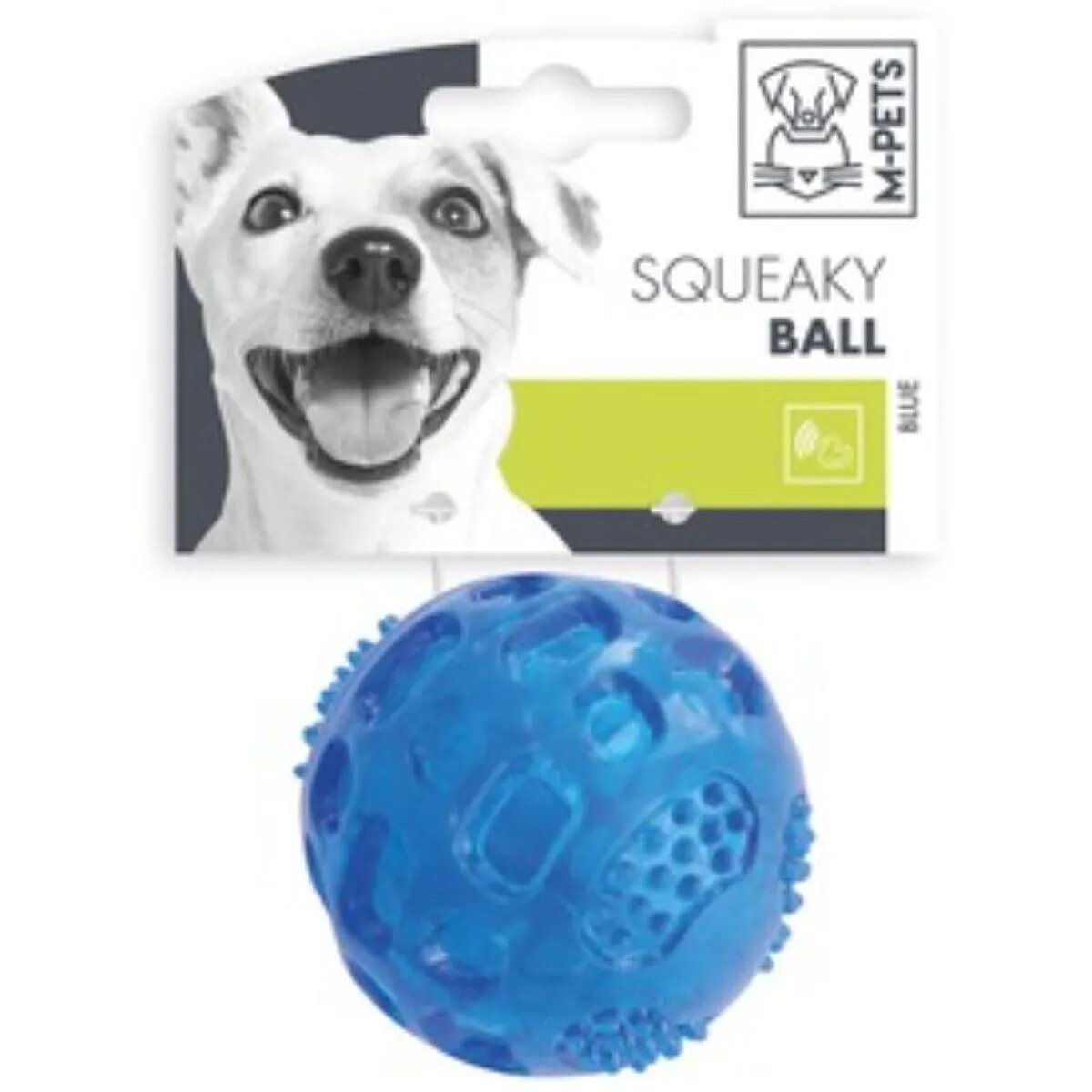 M-PETS Squeaky jucărie minge câini dentiție cauciuc Squeaky jucărie minge câini S dentiție cauciuc albastru ⌀6.3cm