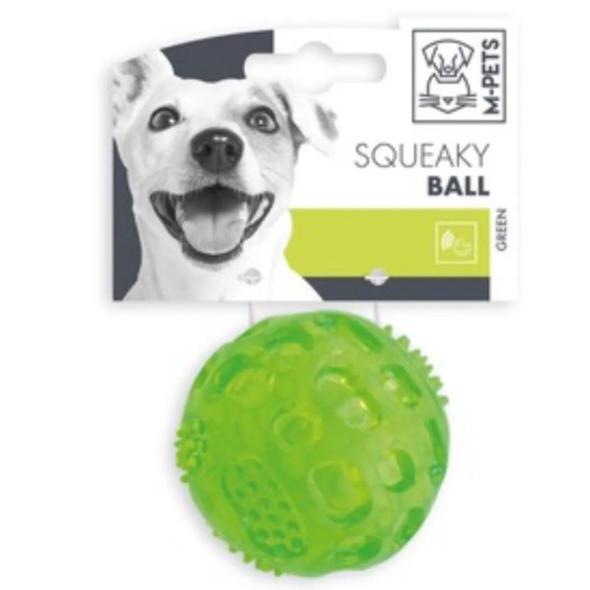 M-PETS Squeaky jucărie minge câini dentiție cauciuc Squeaky jucărie minge câini S dentiție cauciuc verde ⌀6.3cm