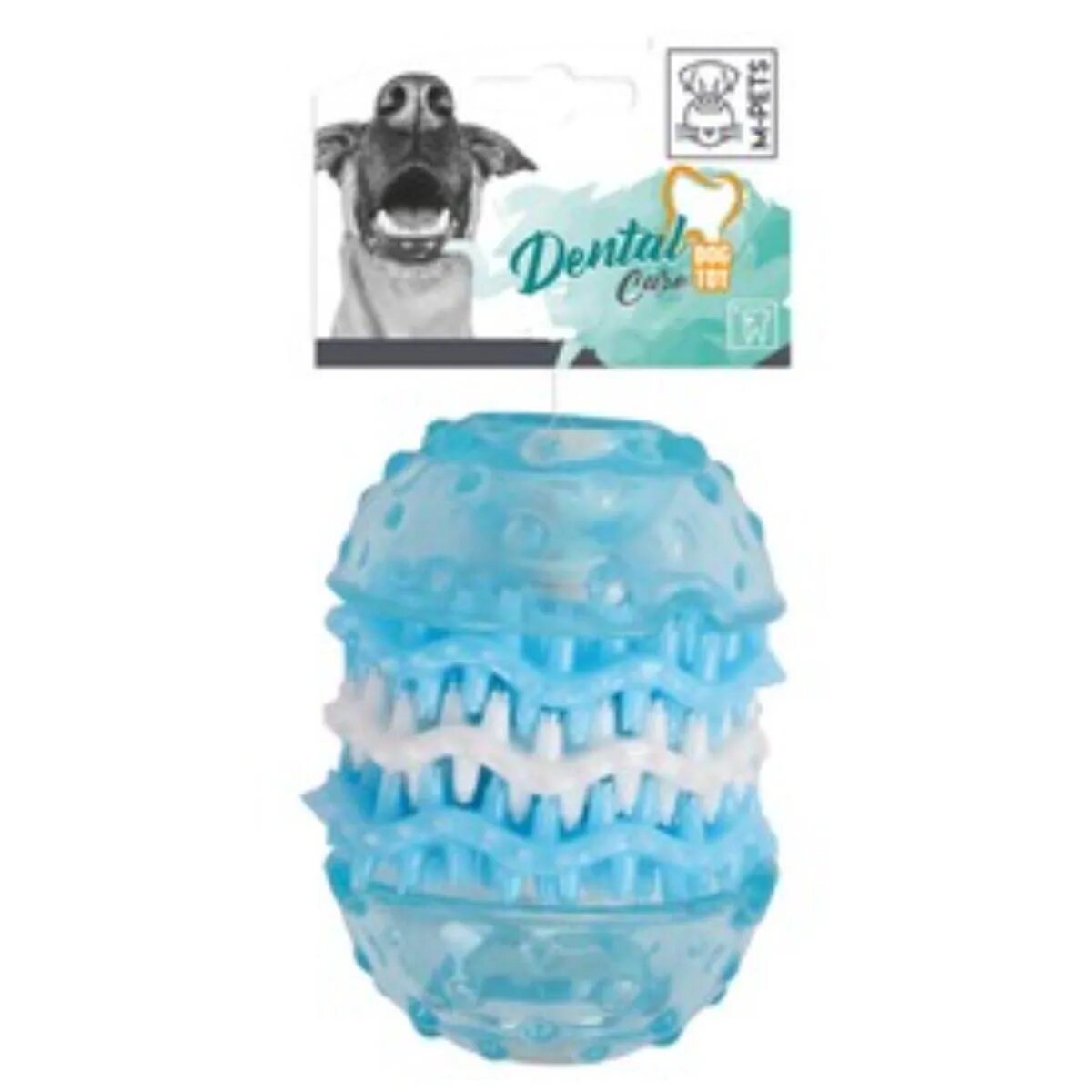M-PETS Washy jucărie de ros câini dentiție cauciuc Washy jucărie de ros câini M-L dentiție cauciuc albastru și alb 10.5x8cm