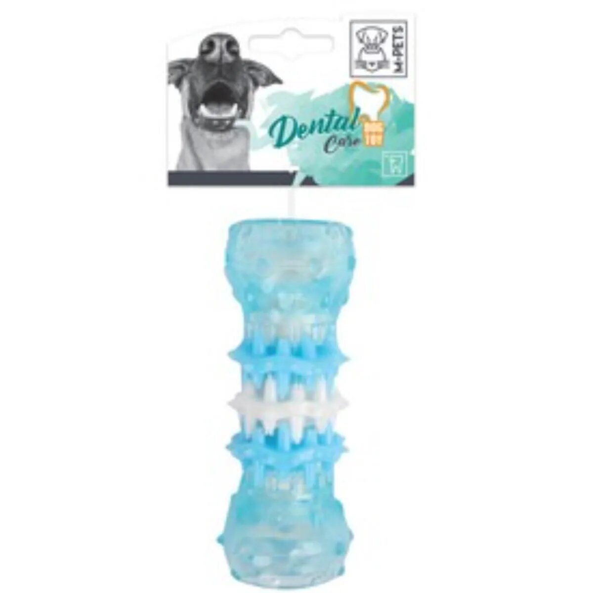 M-PETS Washy jucărie de ros câini dentiție cauciuc Washy jucărie de ros câini XS-S dentiție cauciuc albastru și alb 10x4cm