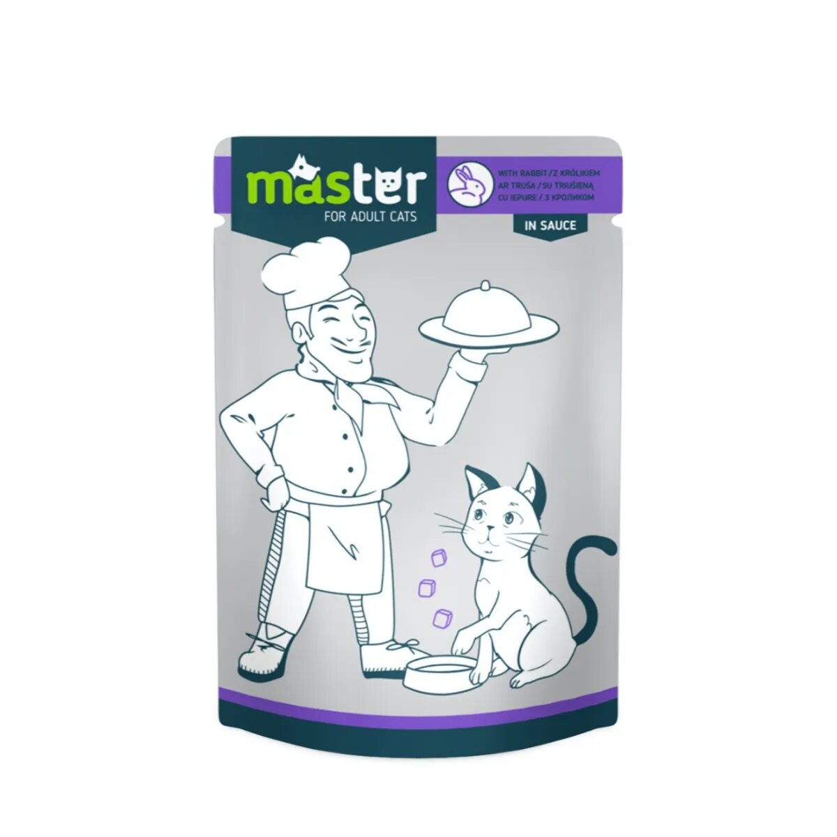MASTER Iepure plic hrană umedă pisici (în sos) 80g