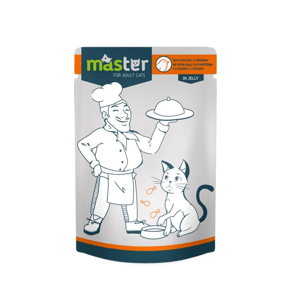 MASTER Pasăre plic hrană umedă pisici (în aspic) 80g