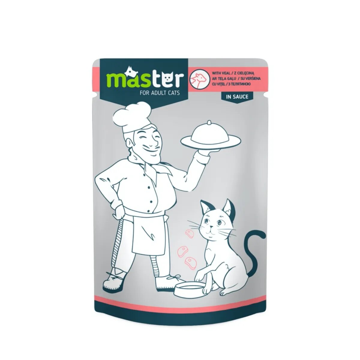 MASTER Vită plic hrană umedă pisici (în sos) 80g