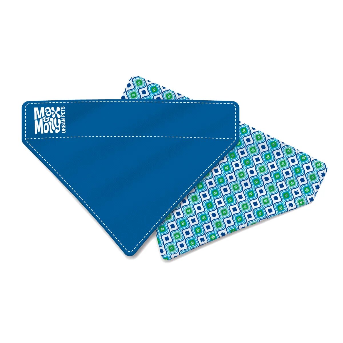 MAX & MOLLY Bandana Retro Blue accesoriu bandană câini poliester bleu M-L(225 x 17 x 4.5cm)