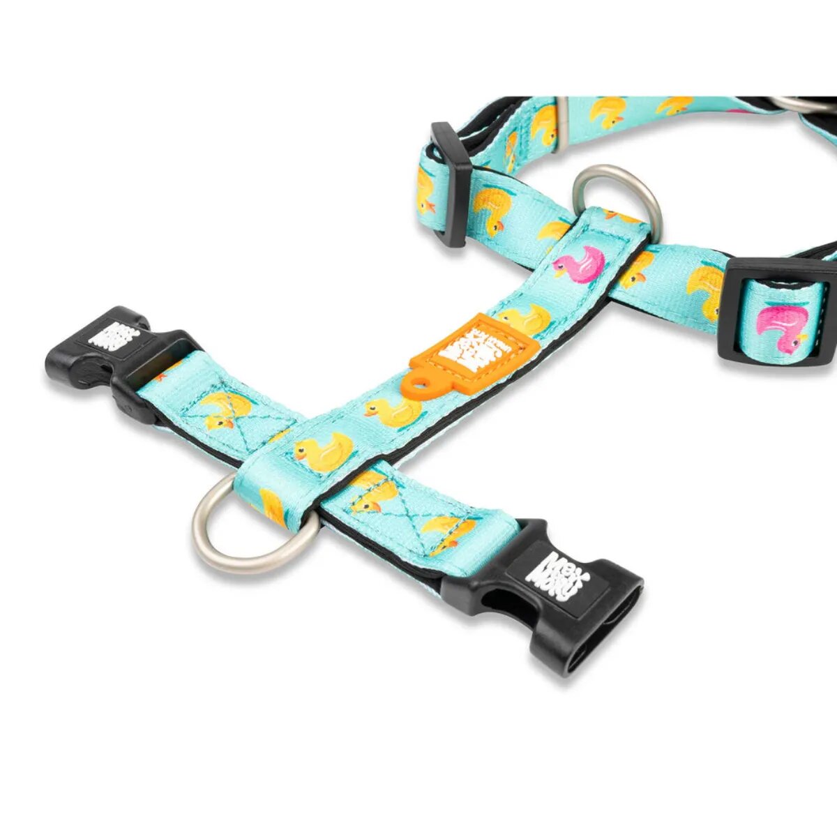MAX & MOLLY Ducklings ham prindere dublă(piept&spate) câini poliester albastru cataramă trident S(43-53 x 1.5cm)