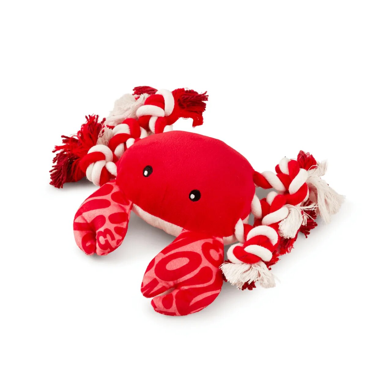 MAX & MOLLY Huggles Crab Howie jucărie de aport câini activități fizice cu sunet poliester roșu și alb 26x20cm 1buc