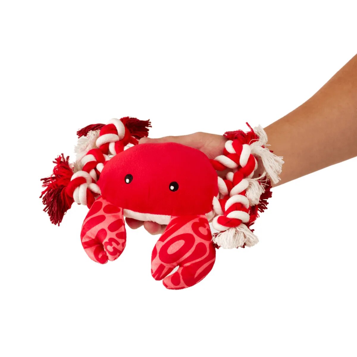 MAX & MOLLY Huggles Crab Howie jucărie de aport câini activități fizice cu sunet poliester roșu și alb 26x20cm 1buc