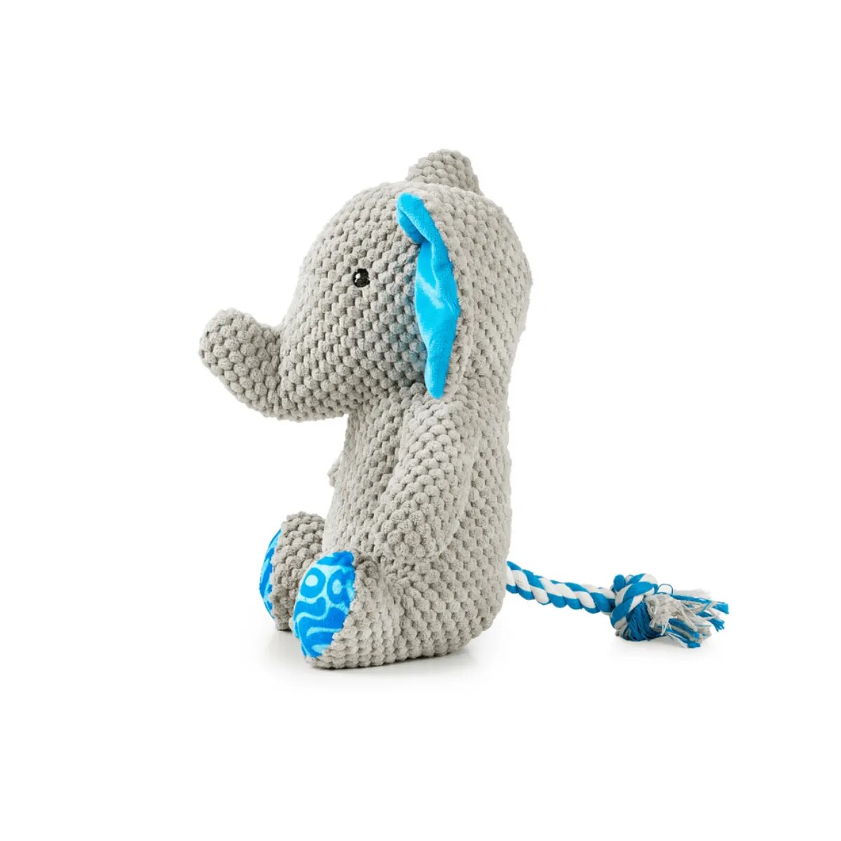 MAX & MOLLY Huggles Elefant Susi jucărie de aport câini activități fizice cu sunet poliester albastru și gri 28x23cm 1buc