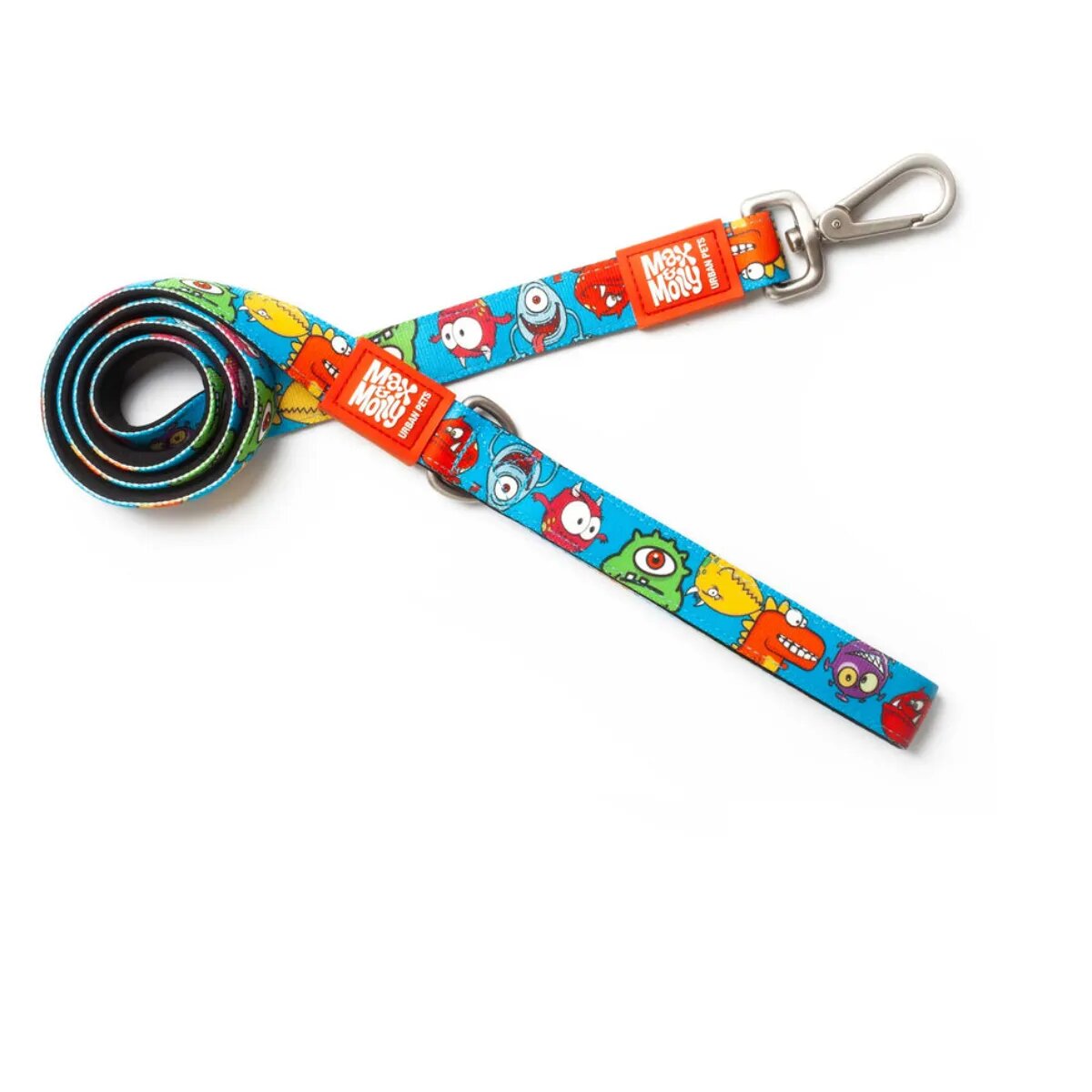 MAX & MOLLY Little Monsters lesă câini poliester albastru M(1.2m x 2cm)
