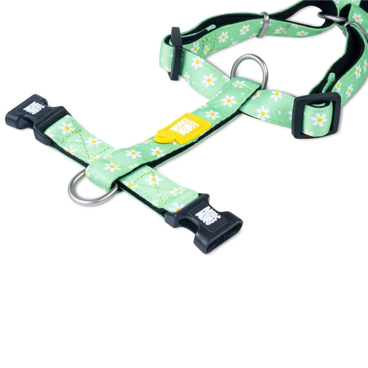 MAX & MOLLY Margarite ham prindere dublă(piept&spate) câini poliester verde cataramă trident M(59-72 x 2cm)
