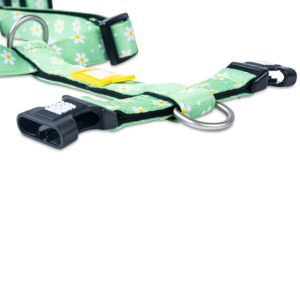 MAX & MOLLY Margarite ham prindere dublă(piept&spate) câini poliester verde cataramă trident M(59-72 x 2cm)