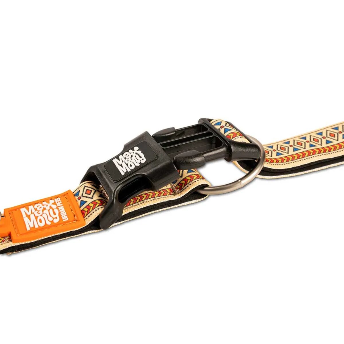 MAX & MOLLY Smart ID Ethnic zgardă câini ajustabilă poliester bej cataramă trident S(28-45 x 1.5cm)